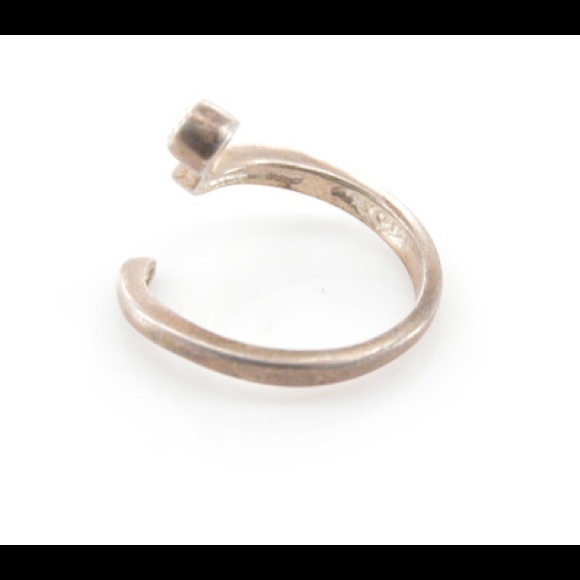 Solid Silver Wrap Style with Petite CZ Sterling Ring Size 2.75 / 1.7g Marked 925 - Picture 3 of 3